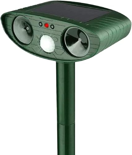 Répulsif Chat Ultrason, Repulsif Chat Solaire & Répulsif Animaux, Étanche Repulsif Chat Exterieur avec Détecteur pour Chats Chiens Souris Ratons Animaux de Jardin