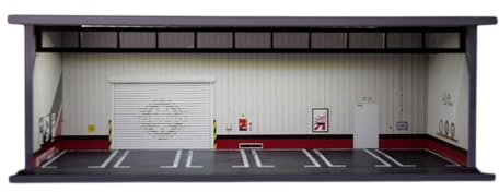 VELZORIC 1:64 Modellauto Diorama Garage mit LED, Sammlervitrine mit Acryl-Staubschutz für Matchbox & Hot Wheels Autos, Setzkasten (Moderne Garage)