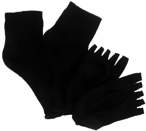 PLAFOPE UV härtender Fußüberzug 2er Set – Schwarze Nagel UV Schutzsocken mit Zehentrennung für Pediküre zu Hause – Fußhandschuhe mit UV Schutz und angenehmem Tragekomfort