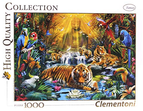 Clementoni 39380 Geheimnisvolle Tiger – Puzzle 1000 Teile, Geschicklichkeitsspiel für die ganze Familie, Erwachsenenpuzzle ab 14 Jahren