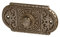 Sonnette de porte antique, AA9151, en laiton, patine foncée, avec plaque et bouton de sonnette, fabriquée à la main conformément aux modèles antiques