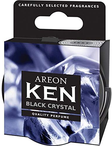 AREON Ken Auto-Lufterfrischer-Dose, schwarz, Kristall, Mini-Dose, verstellbar, belüfteter Deckel, 3D-Multi-Pack 3 Stück