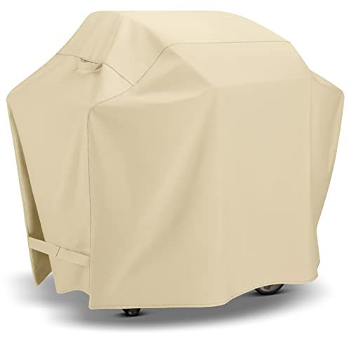 SunPatio Grill-Abdeckung, strapazierfähig, wasserfest, UV- und lichtbeständig, wetterfest, für Weber Char-Broil Nexgrill Grills und mehr, Beige 70 inch beige