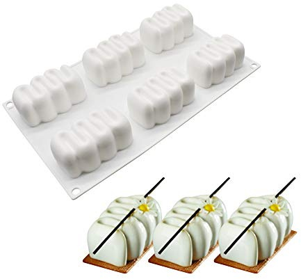 Mousse-Kuchenform Silikon Backform - 3D Backformen DIY Mold, 6 Löcher Kleine Raupen