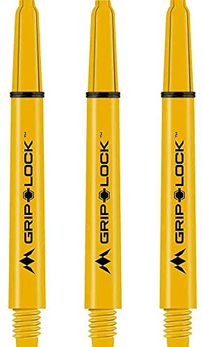 Mission Darts S1079 GripLock Durable Nylon Shafts | Medium Dart Stems | Yellow