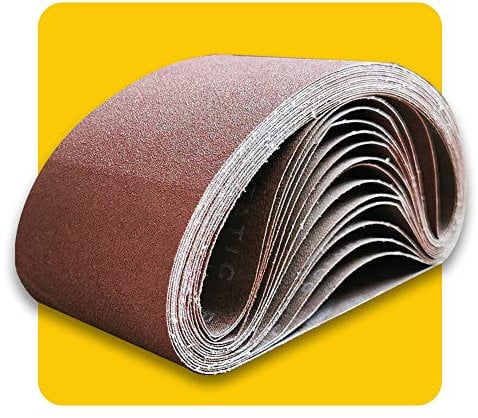Nastri Abrasivi 100 x 915 mm, Set di Nastro Abrasivo (Mixpack 4 x grana 80/120/150) per Levigatrici a Nastro (12 pezzi)