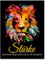 wandmotiv24 Leinwandbild Motivation, Hochformat, Löwe Stärke Schwarz M0037