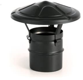 Embout chinois noir en acier inoxydable pour poêle à pellets terminal chapeau chinois (D 100 mm)
