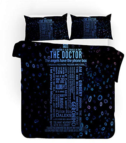 Agmdno Doctor Who Bettwäsche-Set,kinderbettwäsche,Bettbezug 135x200cm + Kissenbezug 80x80cm,bettwäsche Mädchen Jungen,personalisierte (A09,135x200cm+80x80cmx1)