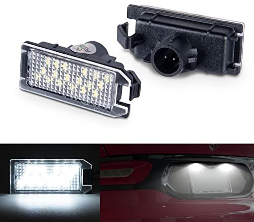 POPMOTORZ LED Kennzeichenbeleuchtung, 2 Stücke LED Nummernschildbeleuchtung 2835 SMD mit CanBus Fehlerfrei 6000K Xenon Weiß für Fi-at 500 2013-2019 Dodg-e VIPER 2015-2017 Maserat-i LEVANTE 2017-2020