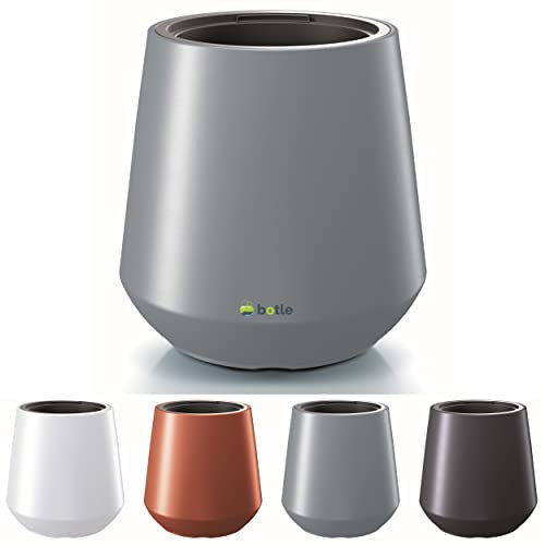 botle Pot de Fleurs Rond Massif - Style Moderne - 44 x 44 cm - avec Insert - 11 l - Gris Clair