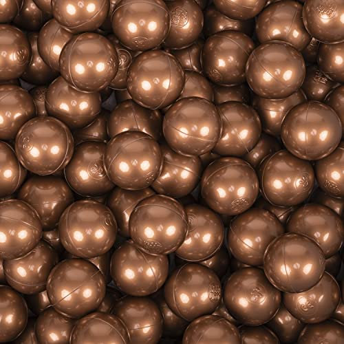 KiddyMoon 50 Bälle/7Cm Kinder Bälle Spielbälle Für Bällebad Baby Einfarbige Plastikbälle Made In EU, Kupferrot