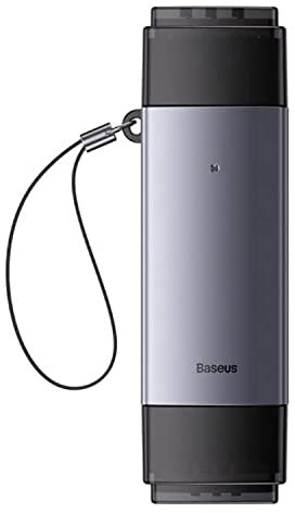 Baseus Lite Series SD/TF Memory Card Reader, USB + USB-C (Gray)