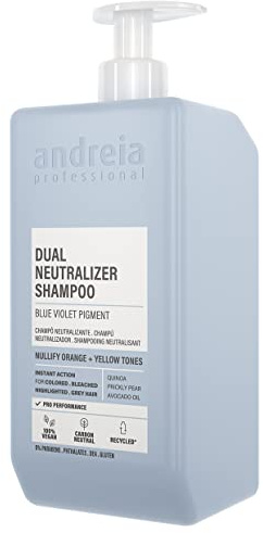 Andreia Professional Dual Neutraliser Purple/Violet Shampoo 1 Litre Back Bar with pump - For Coloured, Bleached, Highlighted, Grey Hair - Salon Professional Hair Care