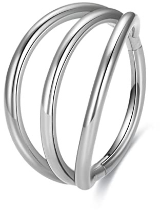 G23 Titan Nasenringe für empfindliche Haut, 16G Septum Clicker Nasenring, Teardrop Double Triple Nasenring 6mm 8mm 10mm 12mm