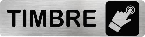 MovilCom® - Señal de acero inoxidable TIMBRE DERECHA | Placa puerta INOX | Señal informativa | Cartel Puerta 200X50mm