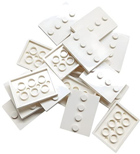 LEGO Pieces: Tiles, Modified 3x4 with 4 Nails in Center - Collector's Series Figure Display Base (16 Pack) (White)