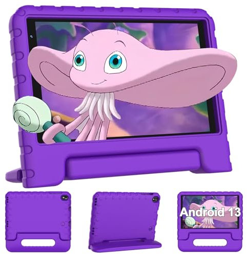 FACETEL Tablet Bambini 8 Pollici Android Tablet Tablet Per Bambini con WiFi, Istruzione Giochi Software Bambini Preinstallato (iWAWA), Controllo Parentale, RAM + ROM, Bluetooth - Viola