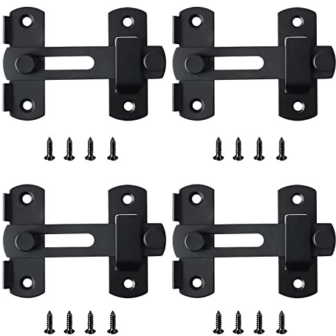 Lxoraziy 4 Stück Schieberiegel, Türriegel, Riegel Edelstahl Latch mit Schrauben, Edelstahl Gebürstet Bolzenriegel für Tor, Fenster, Schlafzimmer