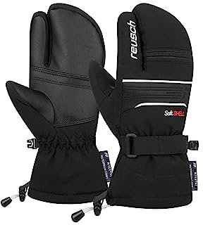 Reusch Kondor R-TEX XT Junior Lobster sehr warme, wasserdichte und atmungsaktive 3-Fingerhandschuhe Winterhandschuhe Skihandschuhe Kinder Kids Jugendliche Mädchen Jungen, schwarz-weiß, 4,5