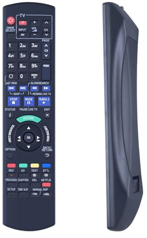 GOUYESHO N2QAYB000780 Ersatz-Fernbedienung Passend für Panasonic Bluray DVD Disc HDD Recorder IR6 Kompatibel mit DMR-HW120EBK DMR-HWT130EB DMR-HWT230EB DMR-PWT500EC DMR-PWT530EB