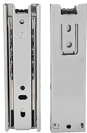 HYWHUYANG Mini-Schubladenführungen 5 Zoll, Soft-Close, Metall, Seitliche Montage, Silber