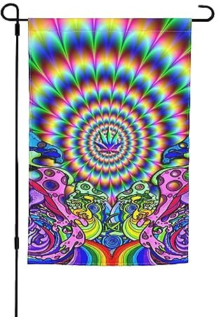 LAMAME Tie Dye Marihuana gedruckt Garten Flagge 30x45cm Terrasse Dekorative Flagge Für Weihnachten Urlaub Outdoor Dekoration