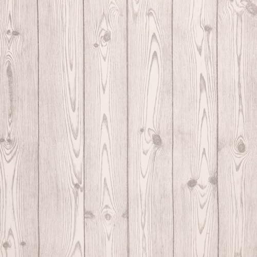 vidaXL Papier Peint 3D, Revêtement Mural, Papier Peint Intissé de Meuble Chambre à Coucher Salon Restaurant Maison, Grain de Bois Gris 10x0,53 m Non Tissé