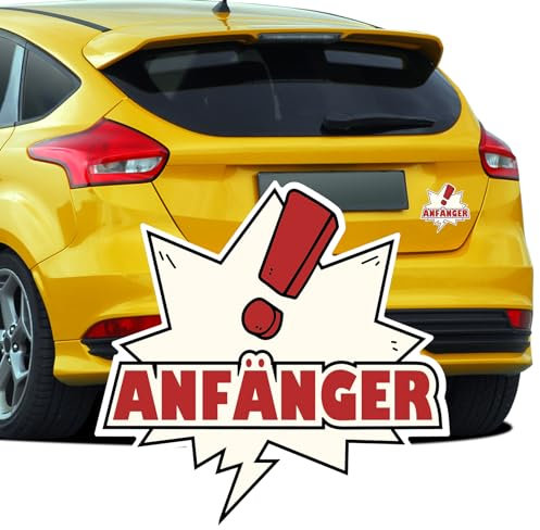 Cuayaes Anfänger Schild Auto Aufkleber, Fahranfänger Magnetschild,12x12cm Reflektierend Schild Auto Magnetfolie Warntafel Schild,Führerschein bestanden Geschenk