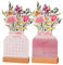 2Pcs Tischkalender 2024, Blumen Tischkalender Kreative Vase geformt Tischkalender Monatliche Tischplaner mit hölzernen Basis für Büro und Schreibtisch Organisation
