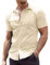 COOFANDY Mens Short Sleeve Summer Shirts Dress Shirts Non Iron Formal Stretch Shirt Casual Business Shirt Office Tops Muscle Fit Light Khaki XXL