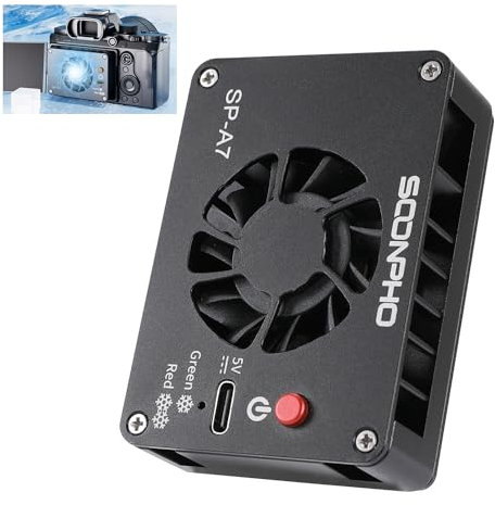 Soonpho Kamera-Lüfter Camera Cooling Fan Adjustable Mini Intelligent Cooling Fan Kühlsystem with Type-C Charging Port Kompatiable with Sony/FUJIFILM/Canon