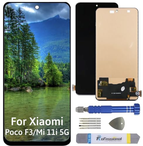 Int'x Full INCELL Display für Xiaomi Poco F3 / Mi 11i 5G M2012K11AG LCD Bildschirm Ersatz Touchscreen mit Werkzeug Schwarz Hohe Qualität