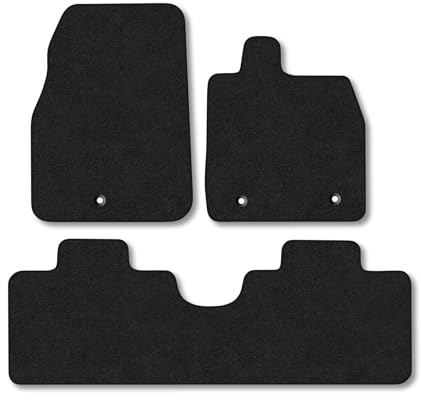 Ford Mustang Mach-E (2021+) Car Mats Accessories Tailored Fit Carpet Floor Mats Non Slip Black Trim Full Coverage Compatible Accessory Front Rear Set Anti Slip Granulated Backing Hand-Finished Clips