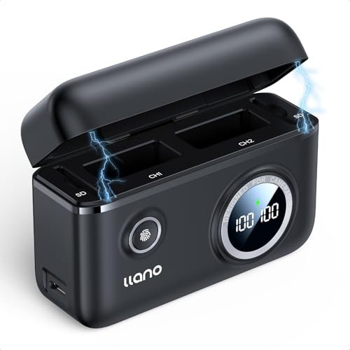 llano Chargeur Rapide de Batterie d'appareil Photo NP-FW50 18W PD Double Charge Compatible avec Sony Alpha A6000, A6500, A7, A7 II, A7S I, Couvercle Rabattable magnétique (Double Ports)