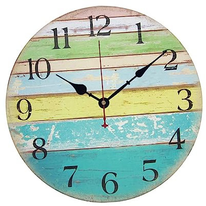 MAGICLULU Retro Wanduhr Wanduhr Für Küche Schlafzimmer Vintage Design Einfache Batterie Dekorative Wandgestaltung