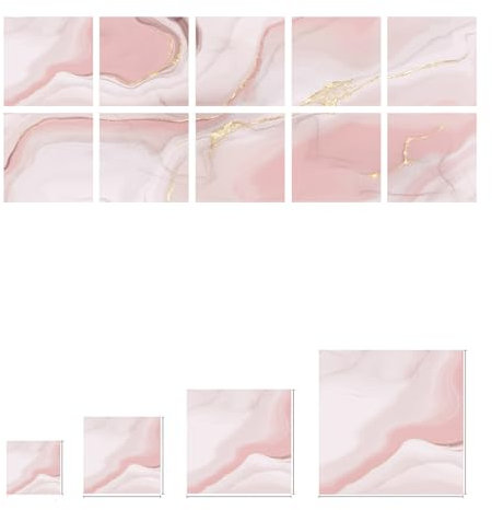 Piastrelle Adesive Cucina Marmo Rosa Decorazione Murale Adesivi Per Piastrelle,Impermeabile Pvc Autoadesivo,Adesivi Pavimento In Sottile,Bagno Cucina Parete Fai Da Te 20X20Cm