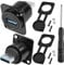 Xiatiaosann USB3.0 Male to Female Panel Mount Socket, USB 3.0 D-type Coupler Socket USB Pass Through Connector with Waterproof Cover, Screwdriver (2 Pack)