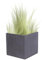 Fibre Clay Box Planters 30cm Indoor Plant Pots Outdoor Planters Striped Finish Flower Pot Patio Decking Lawn Doorstep Porch Houseplant Shrub Topiary Bush Square Plant Pots (Grey, Medium 20L)
