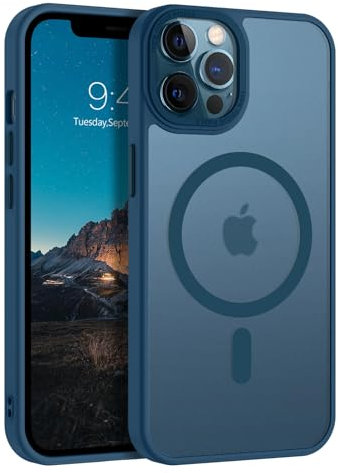 BENTOBEN for iPhone 12/iPhone 12 Pro Case Magnetic [Compatible with MagSafe], Translucent Matte Anti-yellow Slim Military Grade Shockproof Women Men Protective Phone Cover for iPhone 12/12 Pro, Blue
