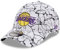 New Era NBA Fancap Los Angeles Lakers Cap Kappe verstellbar Teamlogo gebogener Schirm Marmor weiß - One-Size