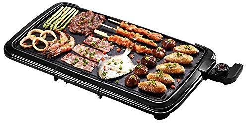 HOABBR Griglia per Barbecue Griglia teppanyaki - Piastra da Tavolo Teppanyaki Piastra per Barbecue Piastra Antiaderente Extra Grande elettrica per Campeggio al Coperto