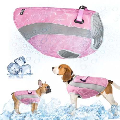 2 in 1 Cappotto invernale per Cani e Gilet rinfrescante per cani con cerniera regolabile, cappotto rinfrescante evaporativo per cani, giubbotto rinfrescante per animali con riflettore di sicurezza