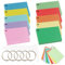 Daover A7 Flash Card, 500 Pcs Revision Cards Index Cards, Colour Record Cards with 5 Binder Rings,Ten Colours Flash Card Lined Note Cards for Student Essentials Learning Office Notecards Taking