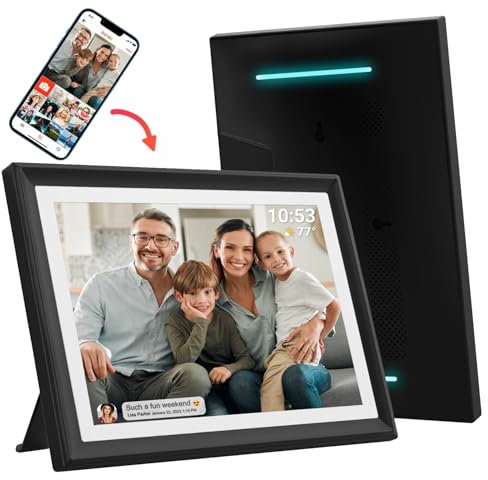 trendina Digitaler Bilderrahmen - 10,1 Zoll Full IPS Bildschirm Elektronischer Fotorahmen WiFi Frameo mit Ambientebeleuchtung Weihnachten!