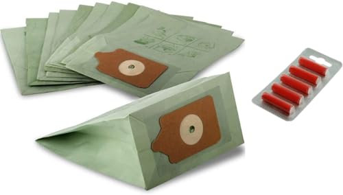 Pack of 5 - Replacement Double Layer Paper Dust Bags for Numatic Henry Hetty Hoover with Scented Freshener Sticks