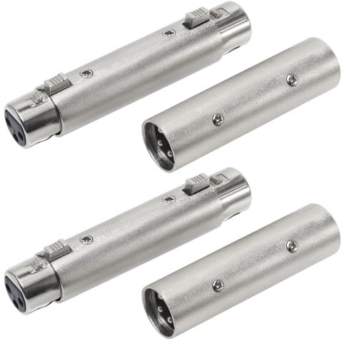 GOIYZTTR 2 Paires Adaptateur de Changeur de Genre XLR Vers XLR Adaptateur XLR Mâle à Femelle à 3 Broches Utilisé pour Connecter Microphone et Mélangeur