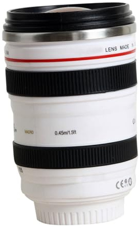 jojofuny Tasse De Lentille D'appareil Photo Blanche 350ml, Contenant D'eau Créatif Pour Maison Bureau Hôtel, Présent Original Pour Photographes, Matériau Solide Et Tactile