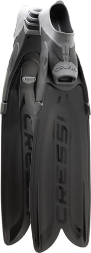 CRESSI Unisex-Adult Turbo Flex Fins Black 46/47 Leichte reaktionsfreudige Flossen modularem Gara System mit austauschbaren Blättern, Schwarz