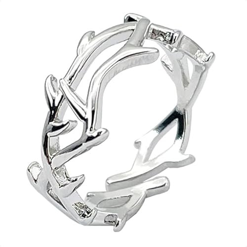 Viojrlly Verstellbarer Silberring, offener Herren- und Damenring, Herren- und Damenring für den Zeigefinger, verstellbares Fußkettchen, Zwei-Finger-Ring, Vintage-Daumenring, Herrenschmuck